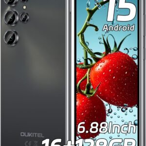 OUKITEL C61 Telefonos Moviles Libres Android 15, 16GB(4+12)+128GB/1TB Smartphone, 6.88" HD+ 90Hz Telefono Movil, Batería 5150mAh movil, 4G Dual SIM/Face ID/Fingerprint/GPS/OTG,