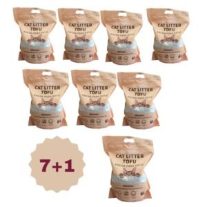 COTTECOTA - 7+1 Arena para Gatos 6 L de Tofu ecológico Vegetal, Lecho natural para Gatos Libre de Polvo Arena Natural Aglomerante ,Arena para mascota vegetal absorvente , Arena de tofu para gato antiolor y absorvente